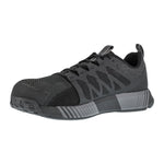 REEBOK WOMEN'S FUSION FLEXWEAVE ATHLETIC WORK SHOE COMPOSITE TOE RB431 IN BLACK AND GREY - TLW Shoes