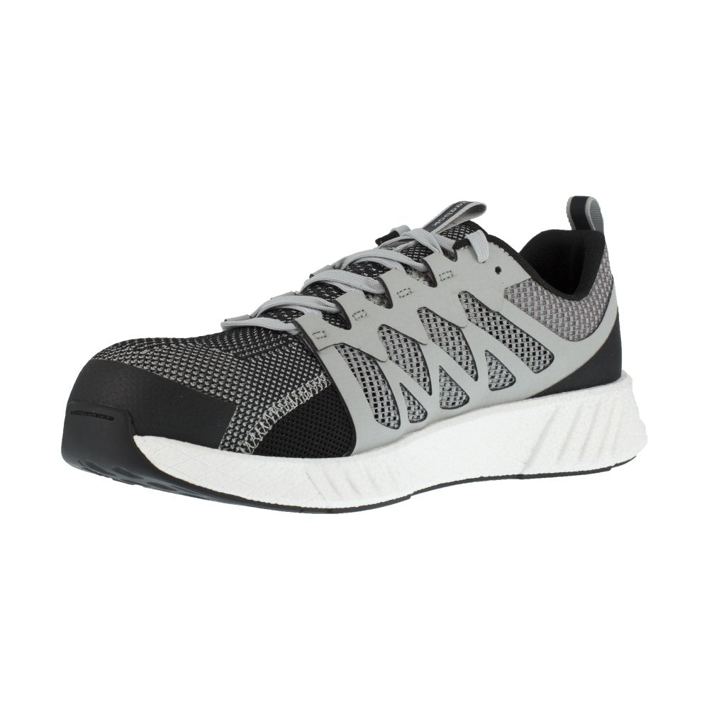 REEBOK FUSION FLEXWEAVE™ ATHLETIC WORK SHOE MEN'S COMPOSITE TOE RB4312 IN GREY AND WHITE - TLW Shoes