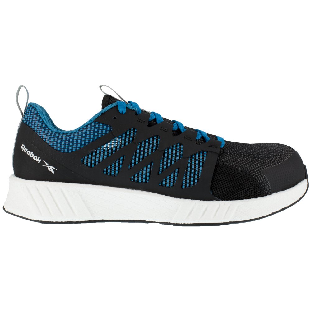 REEBOK FUSION FLEXWEAVE™ ATHLETIC WORK SHOE MEN'S COMPOSITE TOE RB4314 IN BLACK AND BLUE - TLW Shoes