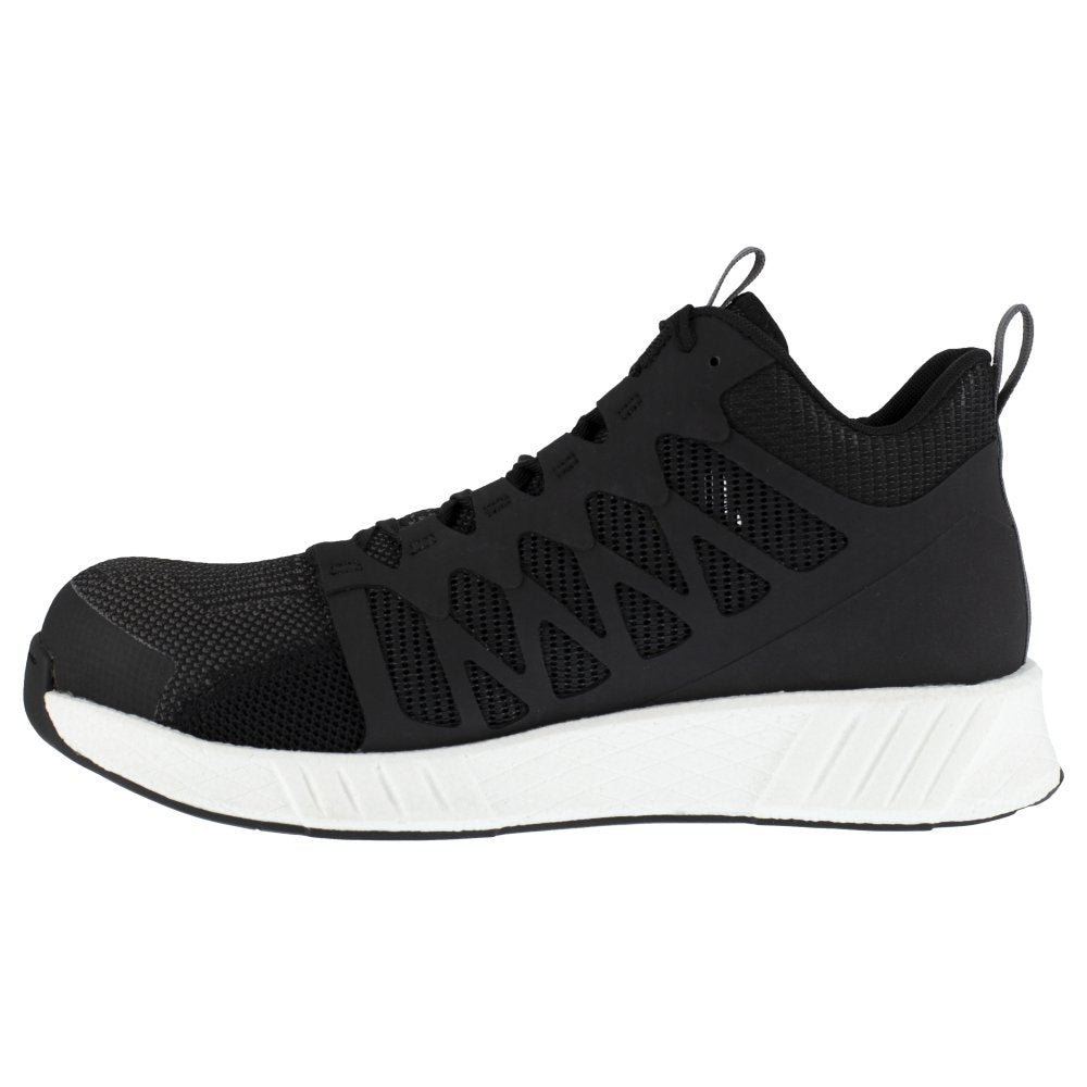 REEBOK FUSION FLEXWEAVE™ ATHLETIC WORK MID-CUT MEN'S COMPOSITE TOE RB4316 IN BLACK AND WHITE - TLW Shoes
