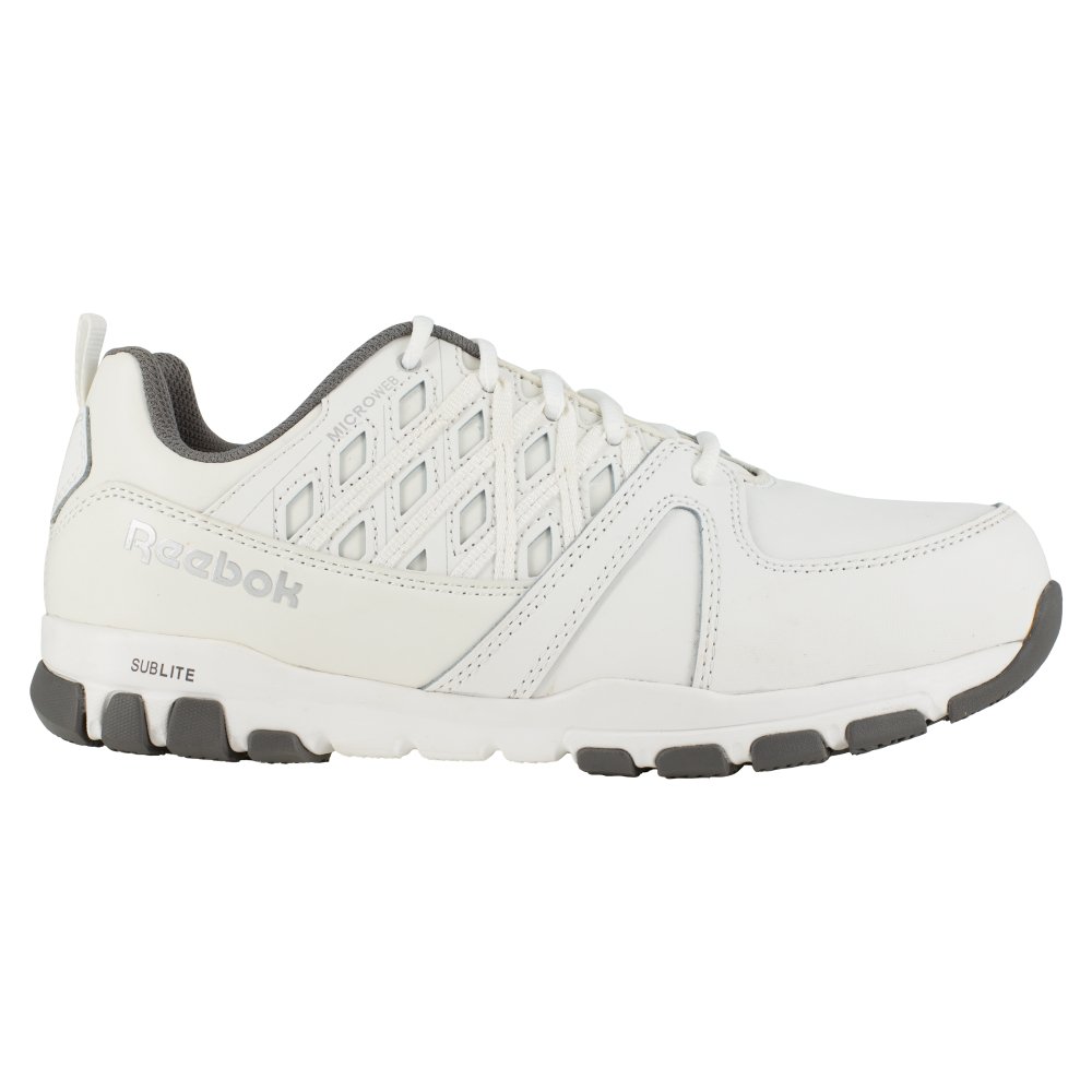 REEBOK SUBLITE ATHLETIC WORK SHOE MEN'S STEEL TOE RB4443 IN WHITE - TLW Shoes