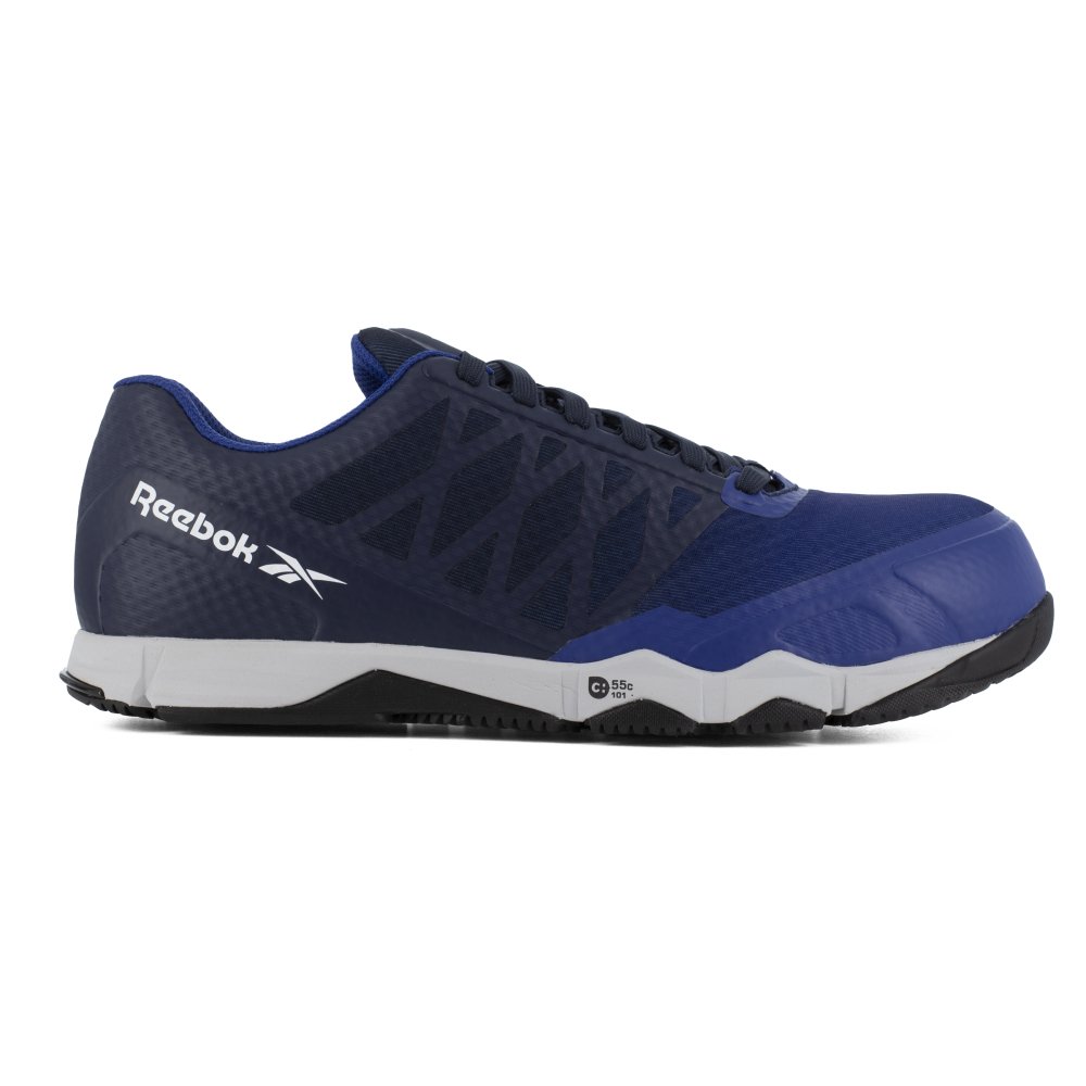 REEBOK SPEED TR ATHLETIC WORK SHOE MEN'S COMPOSITE TOE RB4451 IN BLUE AND BLACK - TLW Shoes