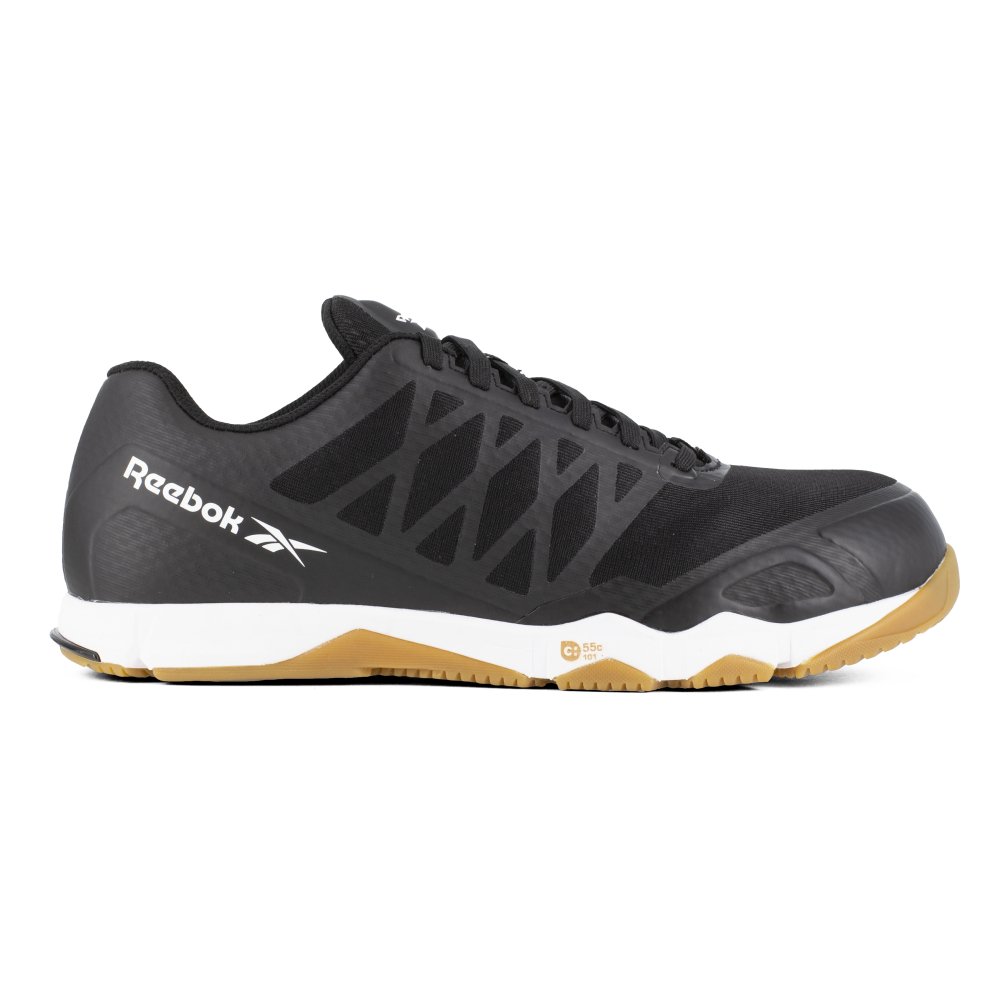REEBOK WOMEN'S SPEED TR ATHLETIC WORK SHOE COMPOSITE TOE RB450 IN BLACK AND GUM - TLW Shoes