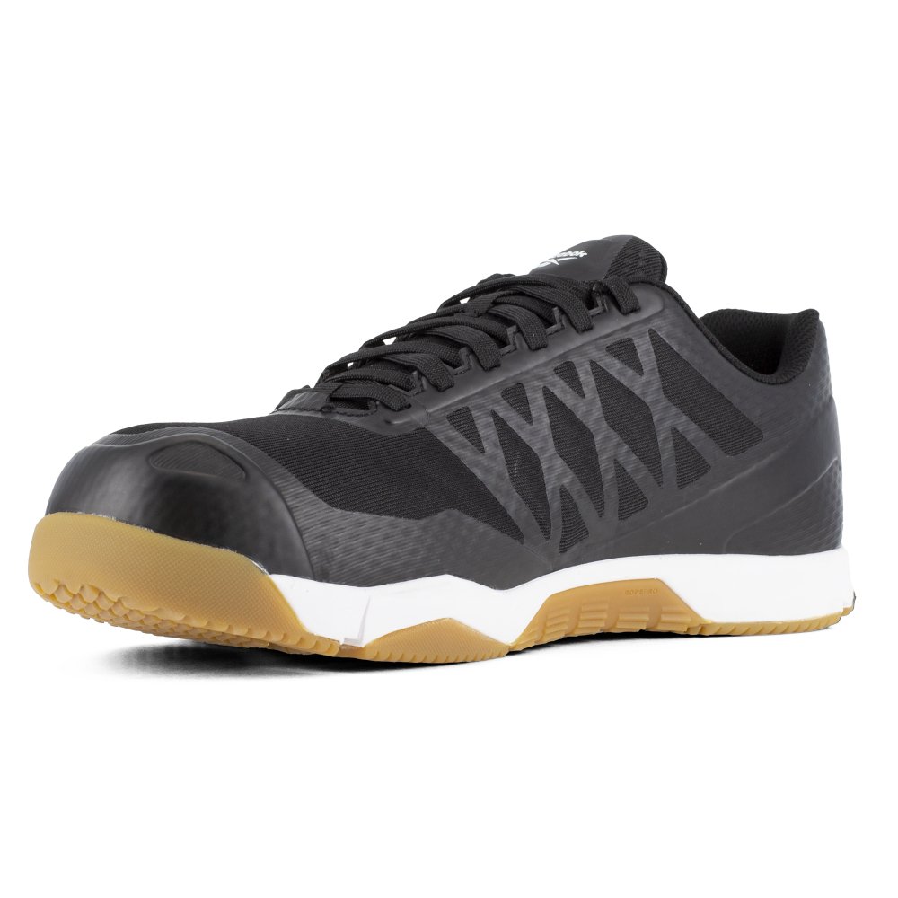 REEBOK WOMEN'S SPEED TR ATHLETIC WORK SHOE COMPOSITE TOE RB450 IN BLACK AND GUM - TLW Shoes