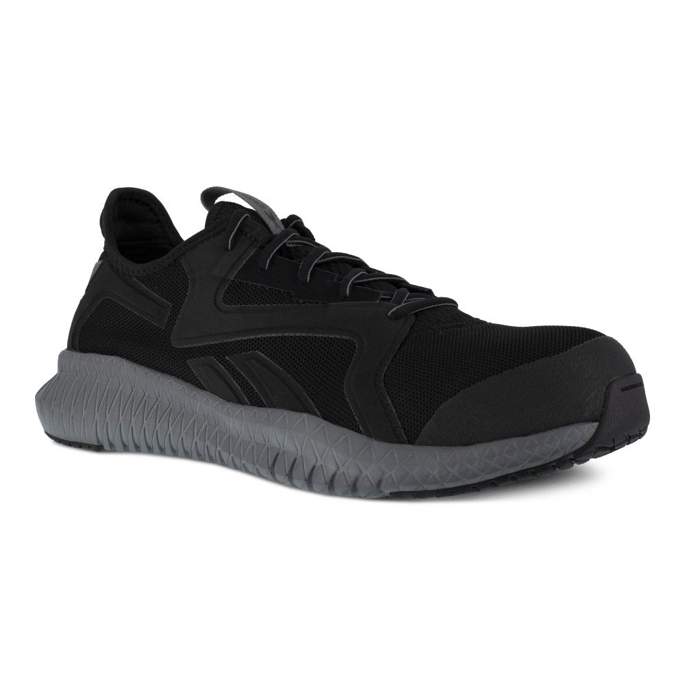 REEBOK WOMEN'S FLEXAGON 3.0 ATHLETIC WORK SHOE COMPOSITE TOE RB464 IN BLACK AND GREY - TLW Shoes