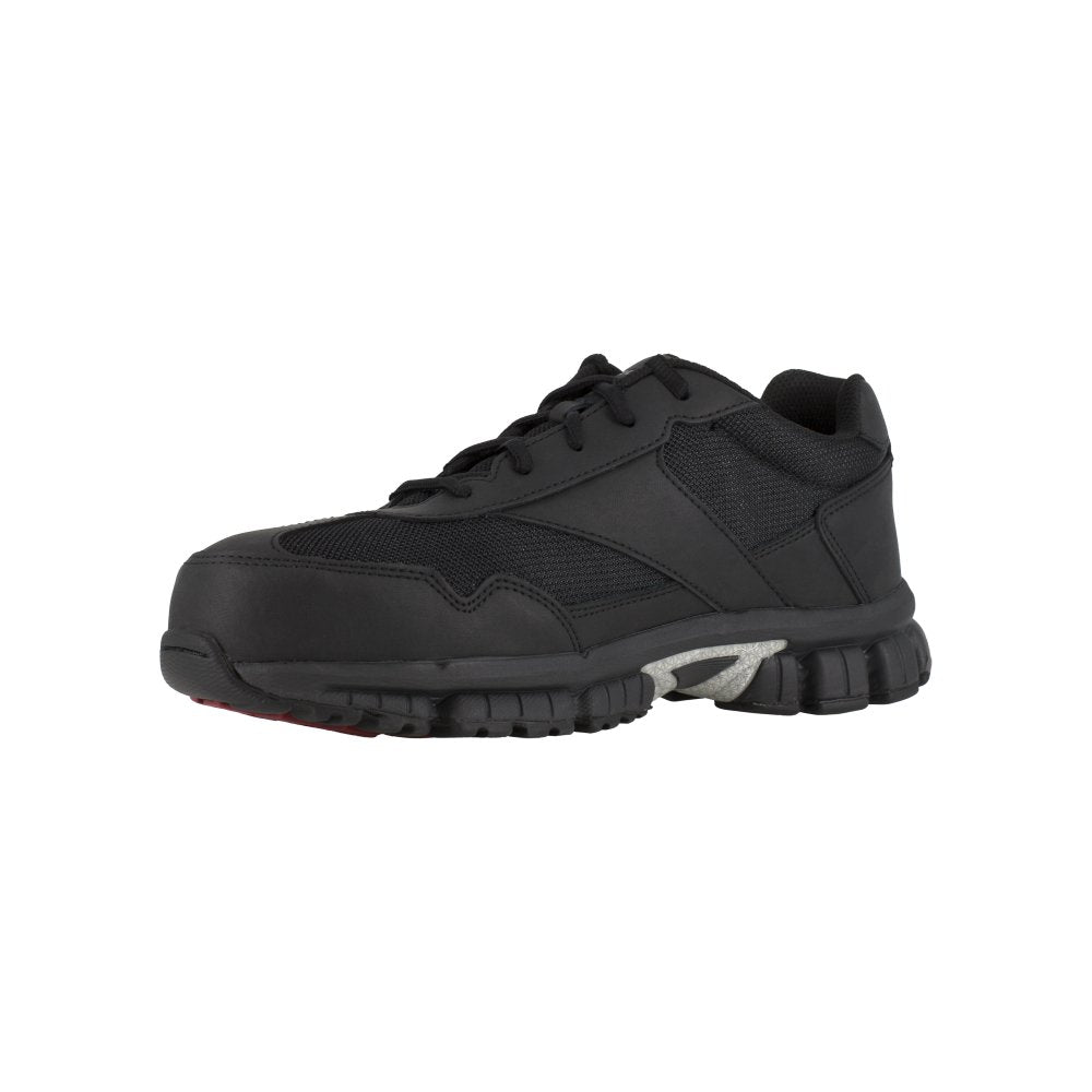 REEBOK MEN'S PERFORMANCE KETIA WORK CROSS TRAINER COMPOSITE TOE RB4895 IN BLACK WITH SILVER TRIM - TLW Shoes