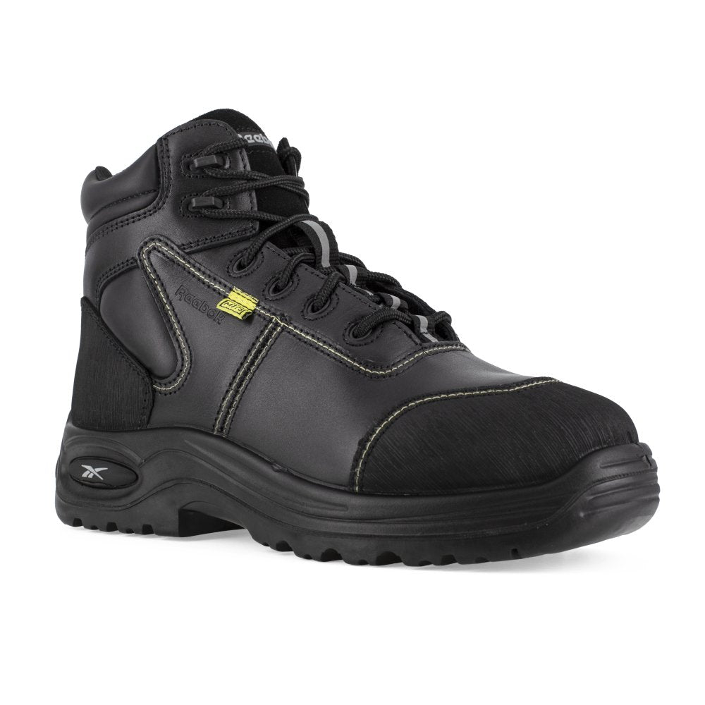 REEBOK TRAINEX 6" SPORT BOOT WITH CUSHGUARD INTERNAL MET GUARD MEN'S COMPOSITE TOE RB6755 IN BLACK - TLW Shoes
