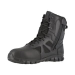 REEBOK 8" TACTICAL WATERPROOF BOOT WITH SIDE ZIPPER MEN'S COMPOSITE TOE RB8807 IN BLACK - TLW Shoes