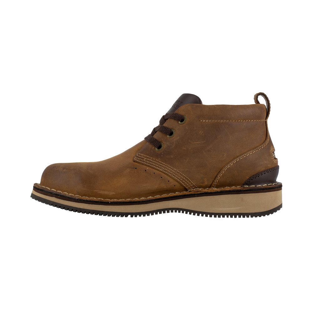 ROCKPORT LACE-UP CHUKKA MEN'S PRESTIGE POINT STEEL TOE SHOE'S RK2801 IN BEESWAX BROWN - TLW Shoes