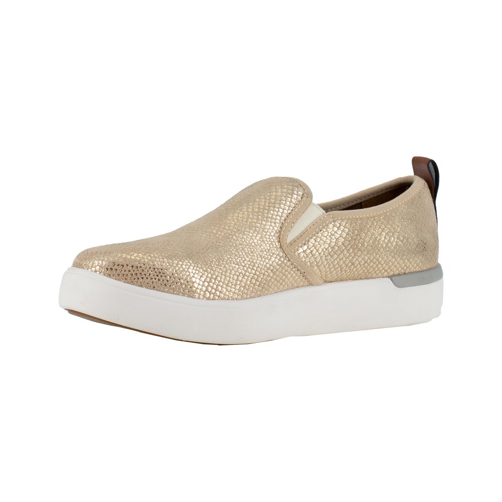 ROCKPORT CLASSIC WORK SLIP-ON WOMEN'S PARISSA COMPOSITE TOE SHOE'S RK644 IN GOLD - TLW Shoes