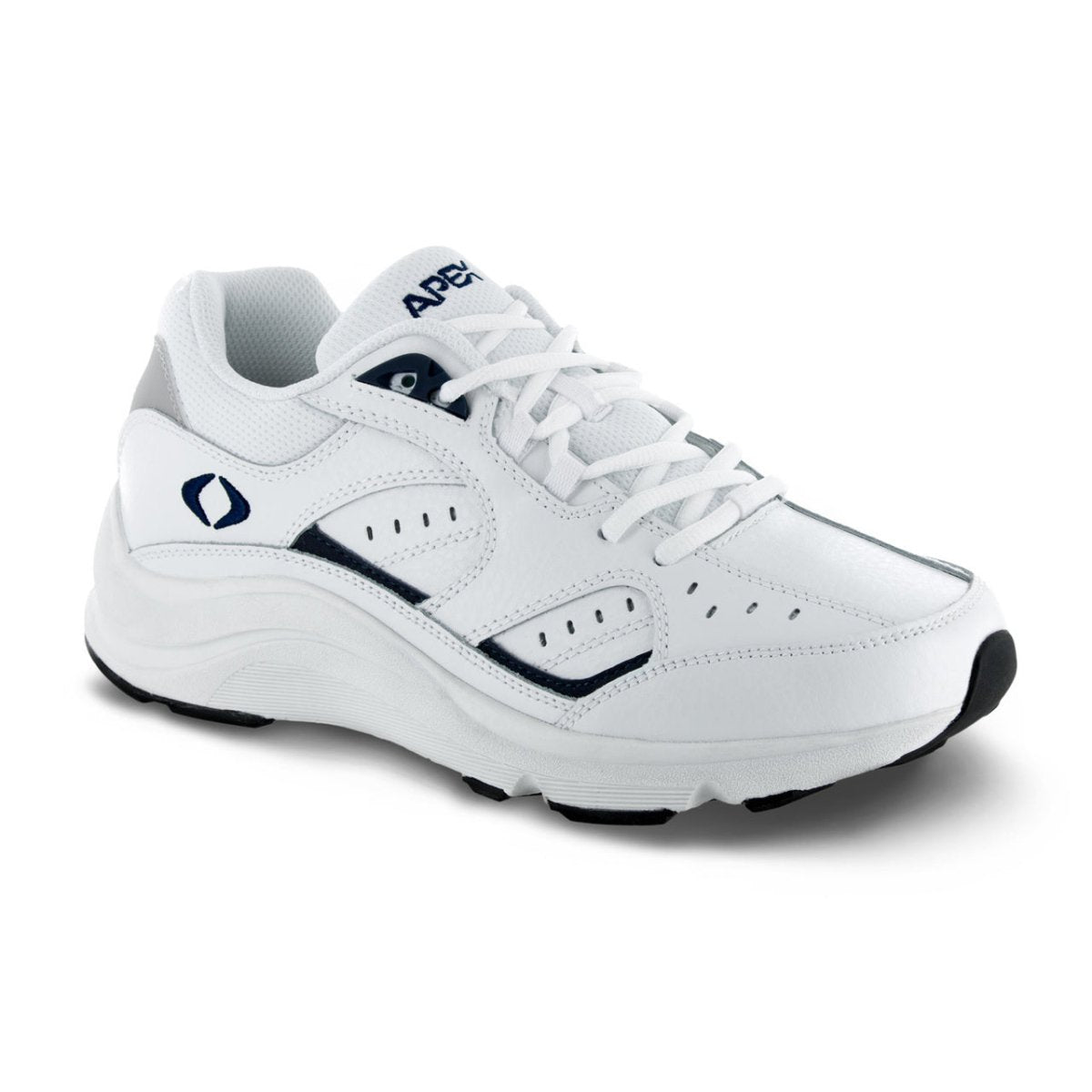 Apex V854 Lace Walker Men's Shoe In White/blue - TLW Shoes