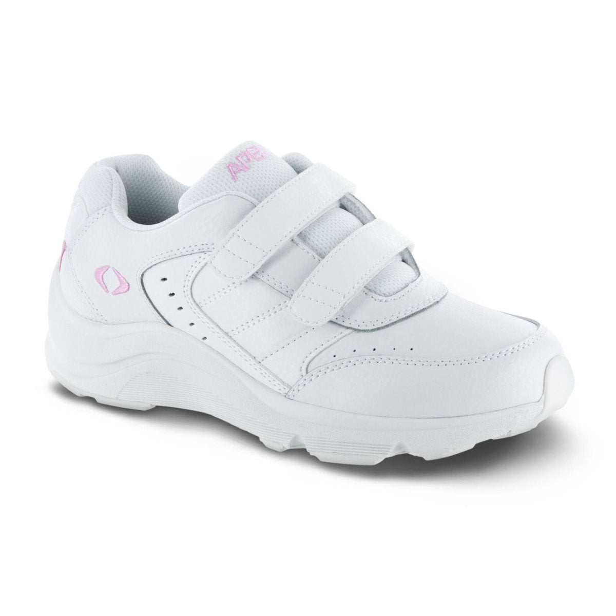 APEX V952W DBL VELCRO WALK WOMEN'S STRAP SHOE IN WHITE - TLW Shoes