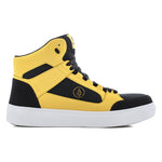 VOLCOM MEN'S SKATE INSPIRED WORK HIGH TOP COMPOSITE TOE SHOES EVOLVE VM30237 IN BLACK AND YELLOW - TLW Shoes