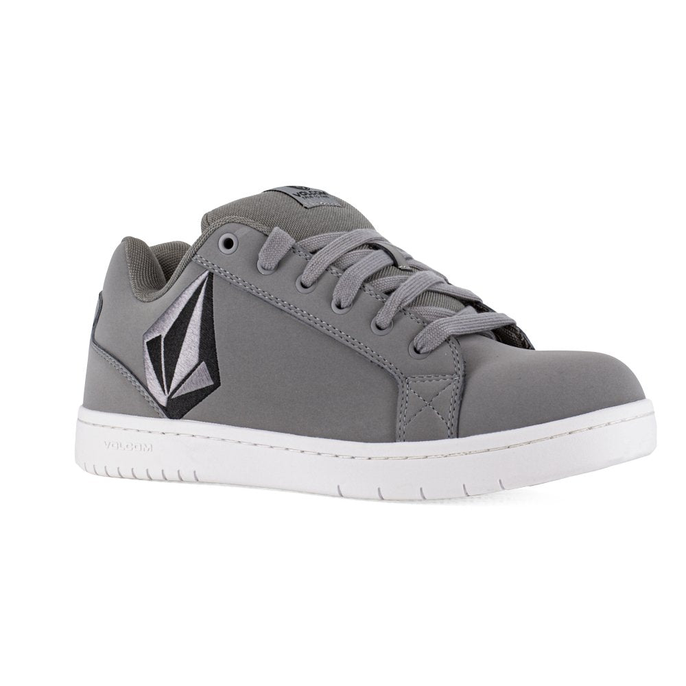 VOLCOM MEN'S SKATE INSPIRED COMPOSITE TOE WORK SHOE STONE VM30468 IN GREY AND BLACK - TLW Shoes