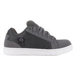 VOLCOM MEN'S SKATE INSPIRED COMPOSITE TOE WORK SHOE STONE OP ART VM30592 IN DARK GREY AND CHARCOAL - TLW Shoes
