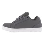 VOLCOM MEN'S SKATE INSPIRED COMPOSITE TOE WORK SHOE STONE OP ART VM30592 IN DARK GREY AND CHARCOAL - TLW Shoes