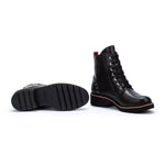 PIKOLINOS VICAR W0V-8610 WOMEN'S LACES AND ZIPPER ANKLE BOOTS IN BLACK - TLW Shoes