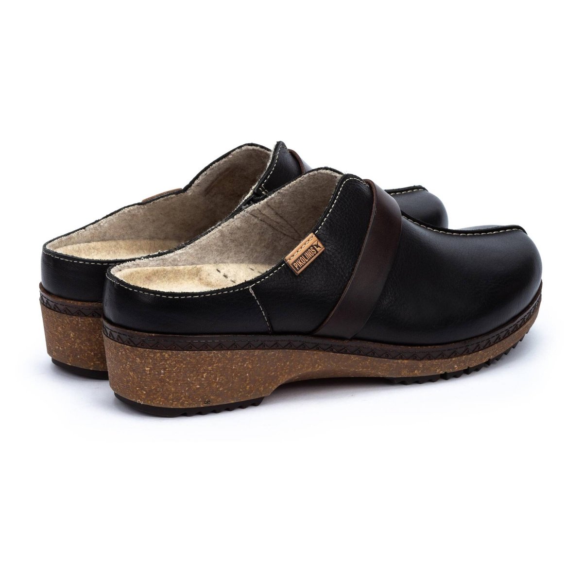 PIKOLINOS GRANADA W0W-3590C1 WOMEN'S LOAFERS CLOG SHOES IN BLACK - TLW Shoes