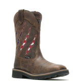 WOLVERINE MEN'S RANCHER CLAW WELLINGTON SOFT TOE WORK BOOT (W200138) IN FLAG/BROWN - TLW Shoes