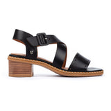 PIKOLINOS BLANES W3H-1892 WOMEN'S HEELED BUCKLE CLOSURE SANDALS IN BLACK - TLW Shoes