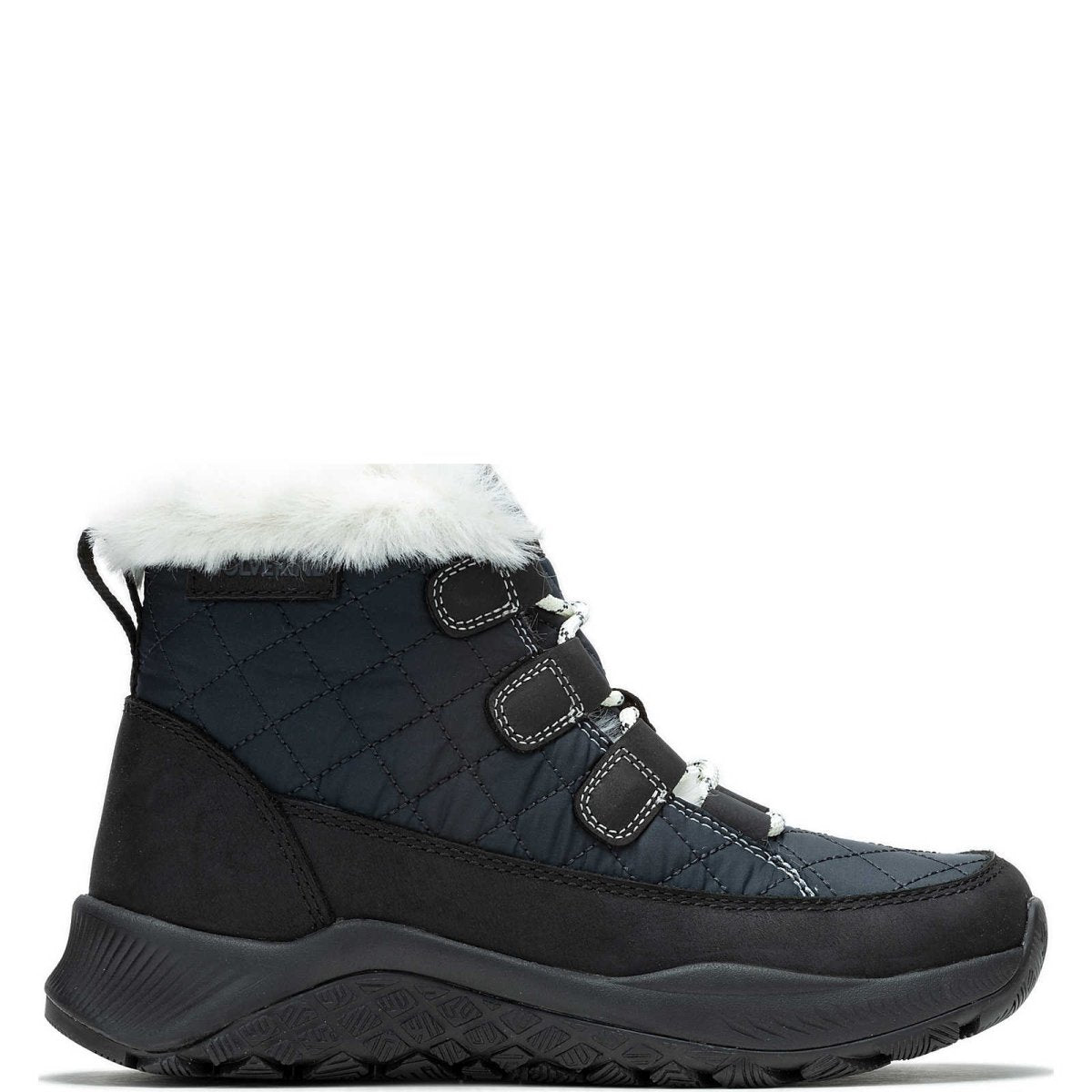 WOLVERINE LUTON QUILTED WOMEN'S WATERPROOF INSULATED MID HIKER (W880425) IN BLACK - TLW Shoes