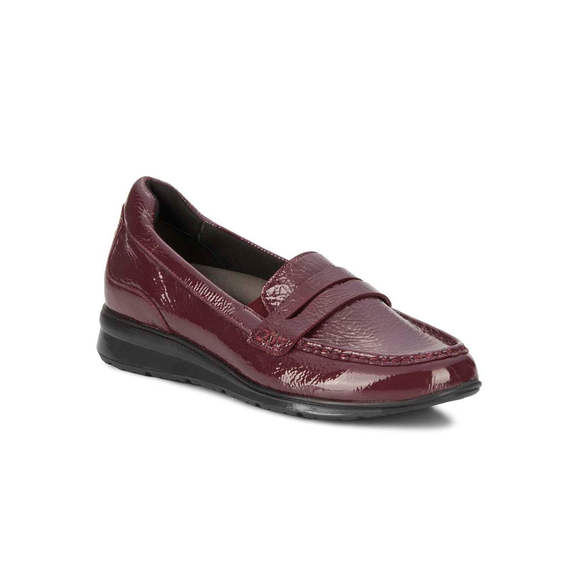 WALKING CRADLES WC DANNON WOMEN LOAFER IN BERRY CRINKLE PATENT - TLW Shoes