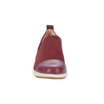 WALKING CRADLES WC OZZIE WOMEN CASUAL SLIP-ON IN WINE PRINT NUBUCK - TLW Shoes