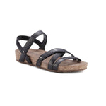 WALKING CRADLES WC POOL WOMEN STRAPPY SANDAL IN BLACK SOFT ATANADO LEATHER - TLW Shoes