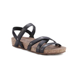 WALKING CRADLES WC POOL WOMEN STRAPPY SANDAL IN BLACK SOFT ATANADO LEATHER - TLW Shoes