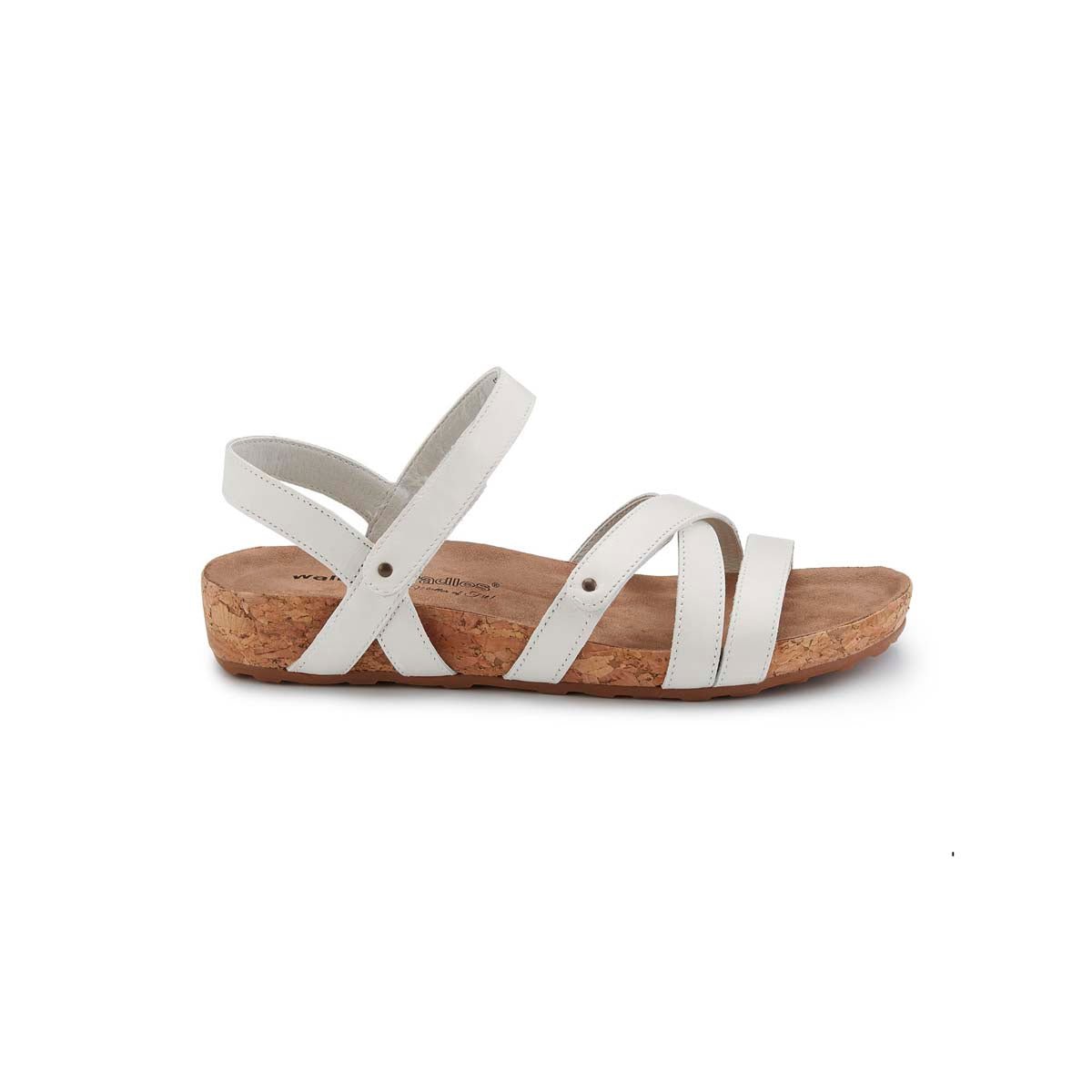 WALKING CRADLES WC POOL WOMEN STRAPPY SANDAL IN WHITE LEATHER - TLW Shoes