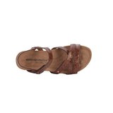 WALKING CRADLES WC POOL WOMEN STRAPPY SANDAL IN NUTMEG SNAKE PRINT PATENT - TLW Shoes