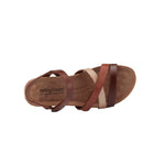 WALKING CRADLES WC POOL WOMEN STRAPPY SANDAL IN BROWN MULTI LEATHER/CORK - TLW Shoes