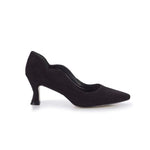 WALKING CRADLES WC SELENA WOMEN PUMP SLIP-ON SHOES IN BLACK SUEDE/BLACK PATENT - TLW Shoes