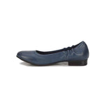 WALKING CRADLES WC TESS WOMEN FLAT SLIP-ON SHOE IN NAVY MESTICO LEATHER - TLW Shoes