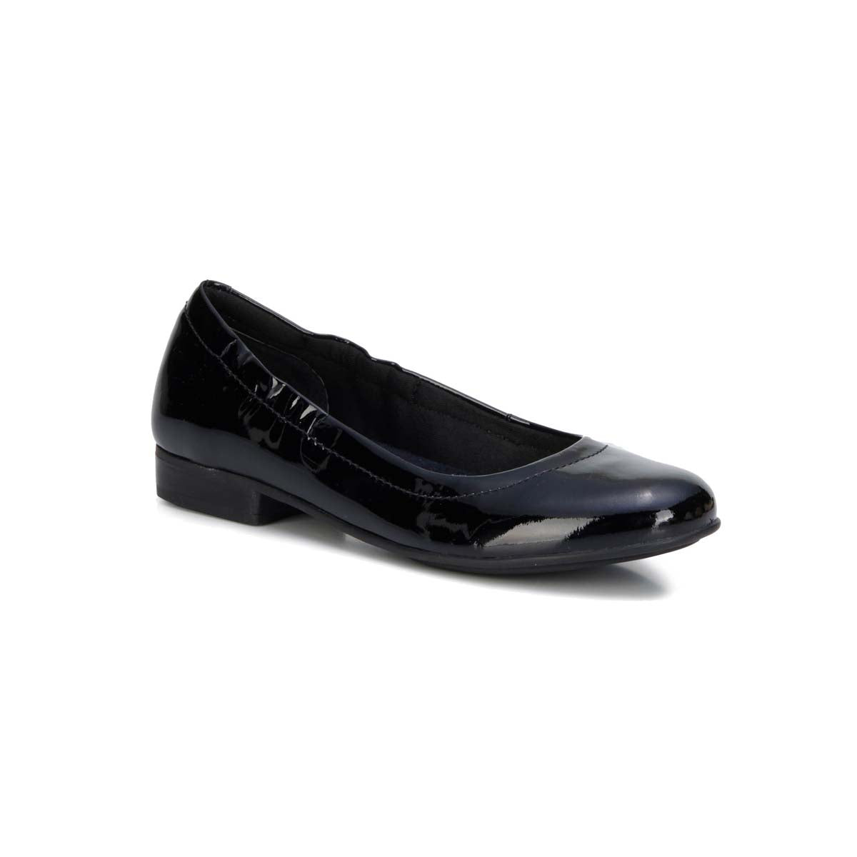 WALKING CRADLES WC TESS WOMEN FLAT SLIP-ON SHOE IN BLACK PATENT LEATHER - TLW Shoes