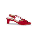 WALKING CRADLES WC LUCIA WOMEN DRESS SANDAL IN RED KID SUEDE - TLW Shoes