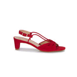 WALKING CRADLES WC LUCIA WOMEN DRESS SANDAL IN RED KID SUEDE - TLW Shoes