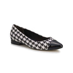 WALKING CRADLES WC REMI WOMEN SLIP-ON SHOE IN HOUNDSTOOCH FABRIC/BLACK PATENT LEATHER - TLW Shoes