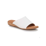 WALKING CRADLES WC CAM WOMEN SLIP-ON SANDAL IN WHITE CASHMERE LEATHER - TLW Shoes