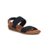 WALKING CRADLES WC CABANA WOMEN STRAP SANDAL IN BLACK NEOPLEX /LUGGAGE - TLW Shoes