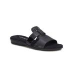 WALKING CRADLES WC CANDICE WOMEN SLIDE SANDAL IN BLACK NAPPA LEATHER/PATENT - TLW Shoes