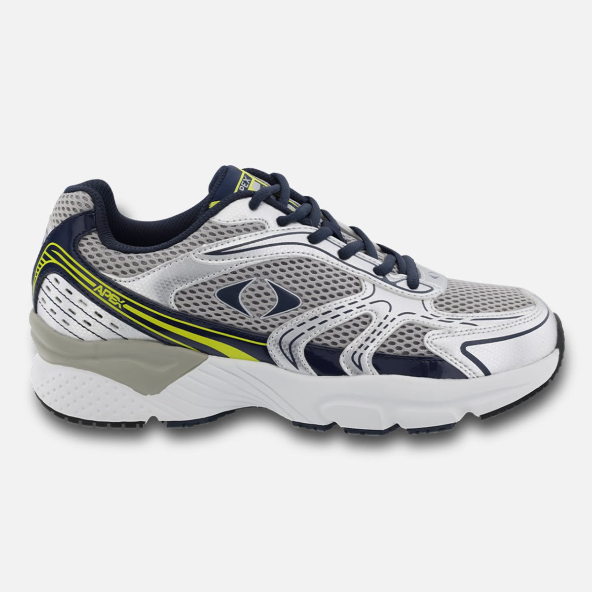 APEX X523M BOSS RUNNER MEN'S ACTIVE SHOE X LAST IN SILVER/BLUE - TLW Shoes