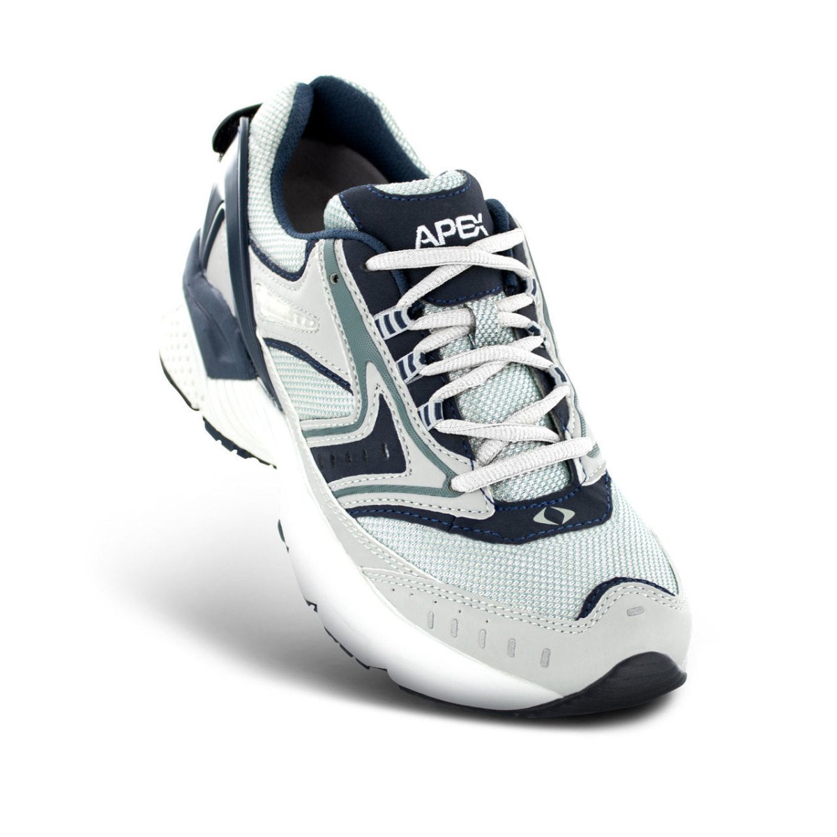 APEX X532M RHINO RUNNER MEN'S ACTIVE SHOE IN SILVER/BLUE - TLW Shoes